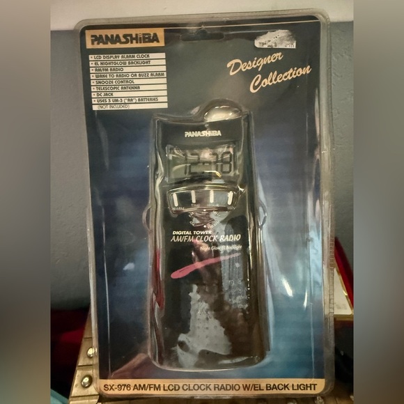 Panashiba SX-926 Am/Fm Digital Tower Black LCD Digital Alarm Clock Radio NEW - Picture 1 of 12